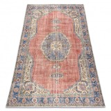 Covor din l&acirc;nă &Icirc;NNODAT M&Acirc;NĂ Vintage 10488, cadru, ornament - albastru / rosu, 212x320 cm