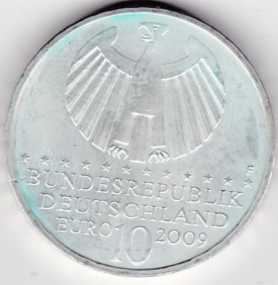 Germania 10 euro 2009 400 jahre Keplersche Gesetze Litera F foto