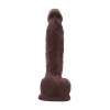 Dildo Realistic Cu Ventuza Flatterer, Brun, 18.5 cm, Chisa Novelties
