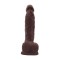 Dildo Realistic Cu Ventuza Flatterer, Brun, 18.5 cm