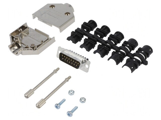 Conector D-Sub 15 Pin Tată Drept cu Șurub pentru Cablu