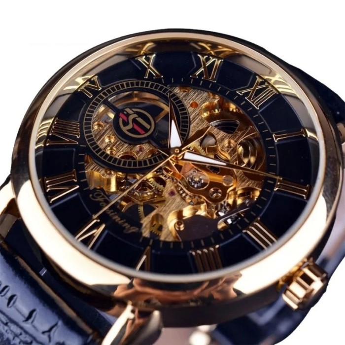 Ceas barbatesc de mana Forsining Mecanism Mecanic Clasic Automatic Skeleton Piele