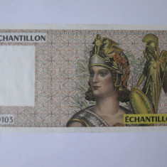 Franța 2000 Francs aUNC,bancnotă test/specimen emisiune privată ediție limitată