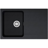Chiuveta tectonite Franke OID 611, 78x50 cm, cuva 35x43x18 cm, cu ventil de 3 1/2&rdquo;, cleme de fixare, sistem inchidere ventil, Negru