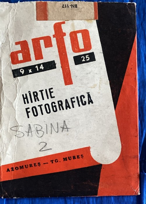AZOMURES -TG.MURES, ,,ARFO&quot;PLIC VECHI PENTRU HARTIE FOTOGRAFICA