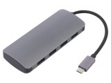 Adaptor USB 3.1 cu 4 Porturi USB A și USB C, 0.2m, Gri