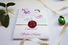 Invitatie botez cu sigiliu OPIS028 foto