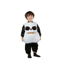 Costum carnaval Craniu Alb pentru copii, marime 92/104 cm ( 3- 4 ani)