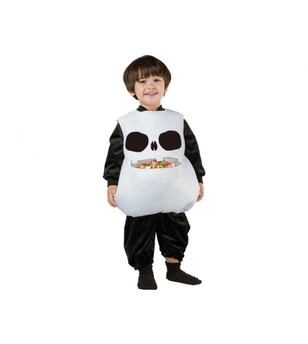 Costum carnaval Craniu Alb pentru copii, marime 92/104 cm ( 3- 4 ani)