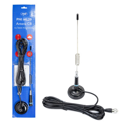 Aproape nou: Antena CB PNI ML29, lungime 34 cm, cu magnet inclus diametru 70 mm si foto