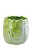 Cumpara ieftin Ghiveci flori dolomit verde Leaf 18,5 x 18 cm