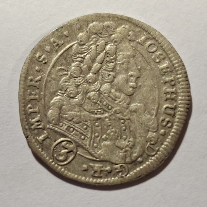 Austria 3 kreuzer 1708 argint Joseph l