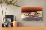 Tablou Canvas Peisaj Montan Arid Portocaliu Contrast Dramatic Textură, 39 x 26 cm, CMCLASS