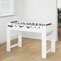 vidaXL Masă de Foosball Alb 125 x 60,5 x 80 cm Lemn compozit 858884