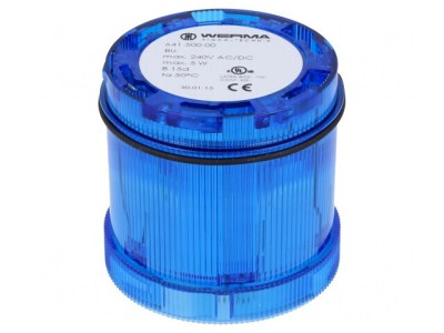 Semnalizator luminos albastru BA15D 12-240V foto