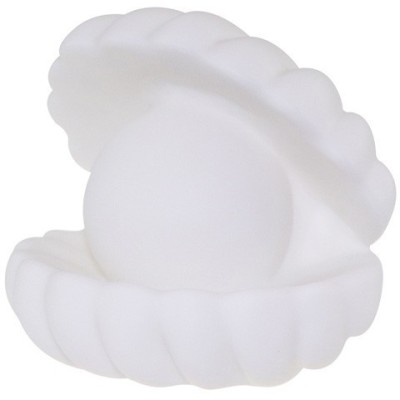 Lampa de Veghe, Flippy, Model Scoica cu Perla, Lumina Alb Rece, 10 x 8.5 cm, Led, Baterii Incluse 3 x LR44, Alb foto