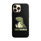 Husa compatibila cu Apple iPhone 13 Mini model Tired saurus Rex,Silicon, Tpu, Viceversa, Transparent, Carcasa