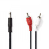 Cablu Jack 3.5 mm la 2x RCA 1.5m tata-tata negru NEDIS