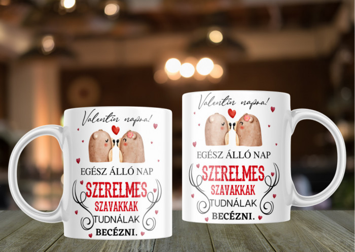 Cană personalizată &quot;Szerelmes szavakkak&quot; Galben interior