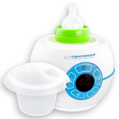 Incalzitor LCD pentru biberon Esperanza Broccoli, reglare temperatura, 50Hz, 100W, 230V, alb foto