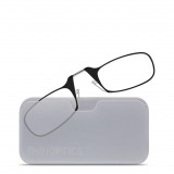 Ochelari de vedere (pentru citit) fara brate, ultra slim, cu etui tip card, transparent, atasare telefon, rame negre