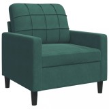 Cumpara ieftin Fotoliu canapea, verde inchis, 60 cm, catifea