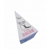 Cutie in forma de felie tort din carton de 160 gr model Bride to Be 12 x 7 x 5 cm, Oem