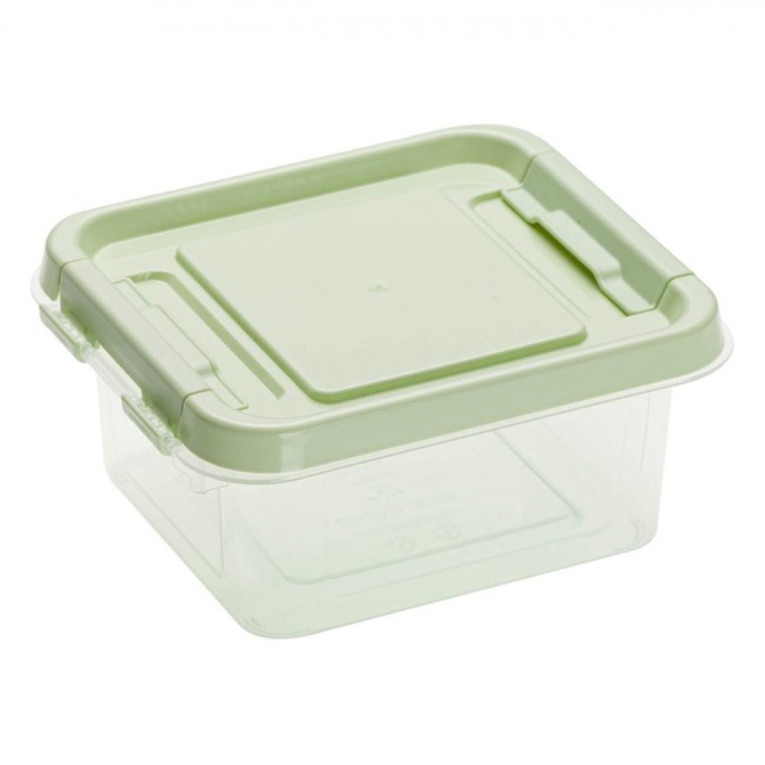 Recipient Alimente, Model Fără Brand, Transparent, Capac Verde, Capacitate 0,5L