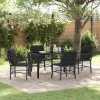 VidaXL Set de masă pentru grădină cu pernă 5 pcs Negru Rattan poli 3380206