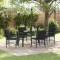 vidaXL Set de masă pentru grădină cu pernă 5 pcs Negru Rattan poli 3380206
