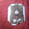 Fragment Fotografie cu Tanar militar cu Monograma Regala Carol I pe chipiu , 11 x 8,5cm