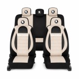 Set Huse Scaune Universale Racing, Bej cu Negru Personalizate cu Skoda Nou