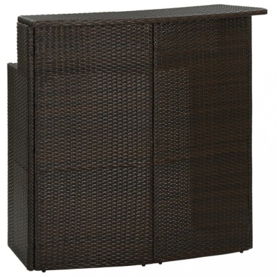 vidaXL Masă de bar de grădină, maro, 120x55x110 cm, poliratan 313467 foto