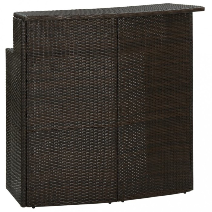 vidaXL Masă de bar de grădină, maro, 120x55x110 cm, poliratan 313467