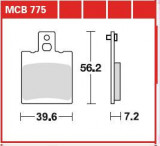 Cumpara ieftin Plăcuțe fr&acirc;nă față/spate, utilizare: offroad/route/scooters, material: organic, 56,2x39,6x7,2mm compatibil: APRILIA RS 125 1992-2005, Trw