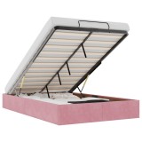Cumpara ieftin Cadru pat otoman fara saltea roz 120x200 cm catifea