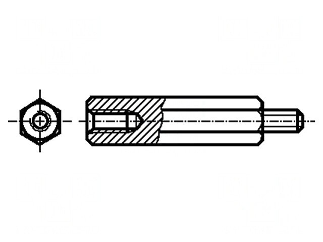 Piuliță distanțieră filetată 100mm M6-M6