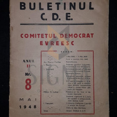 COMITETUL DEMOCRAT EVREESC, BULETINUL C.D.E., Anul II, Numarul 8, Mai 1948