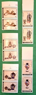 TIMBRE ROMANIA MNH LP 1277/1992 Porțelan rom&amp;acirc;nesc -Serie &amp;icirc;n pereche foto