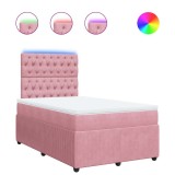 Cumpara ieftin Pat box spring cu saltea, negru, 120x190 cm, catifea