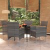 VidaXL Set de servit masa pentru grădină, 5 piese, gri și negru 3099348
