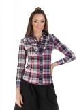 Camasa dama office in carouri cu jabou, 36, 38, 40, 42, 44, Roz, T&#039;esha