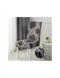 Set 6 huse pentru scaun gri cu model cu dungi albe
