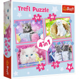Cumpara ieftin Puzzle trefl 4in1 pisicutele dragalase