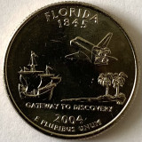 AMERICA QUARTER 1/4 DOLLAR 2004 LITERA D.(Poarta către Discovery - FLORIDA),BU, America de Nord, Cupru-Nichel