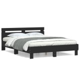 Cumpara ieftin Cadru Pat Gossi Negru 140x200 cm cu Tablie Lemn Prelucrat Mobilier Dormitor