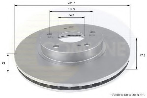 Disc frana HONDA CR-V II (RD) (2001 - 2006) COMLINE ADC0544V