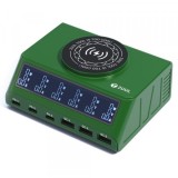 Incarcator Statie 2UUL PC11 QI, 110W, 3A, 3 x USB-A - 3 x USB-C, Verde