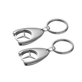 Cumpara ieftin Set de doua brelocuri de chei DEPOX, Mercedes, 7.5 cm, metal, argintiu