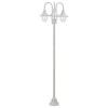 VidaXL St&acirc;lp iluminare grădină, E27, 220 cm, aluminiu, 3 lămpi, alb 44206